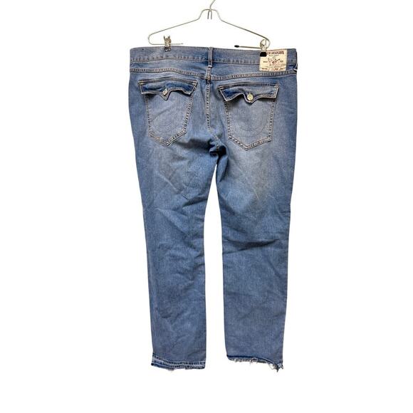 Authentic True Religion Size 42 Ricky Relaxed Straight Light Wash Blue Jean y2k - Picture 8 of 16